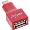 Kabelių adapteris InLine 31651 USB-C į USB-A, USB 2.0, raudonas