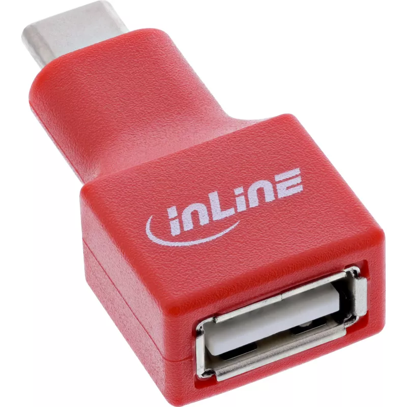 Kabelių adapteris InLine 31651 USB-C į USB-A, USB 2.0, raudonas