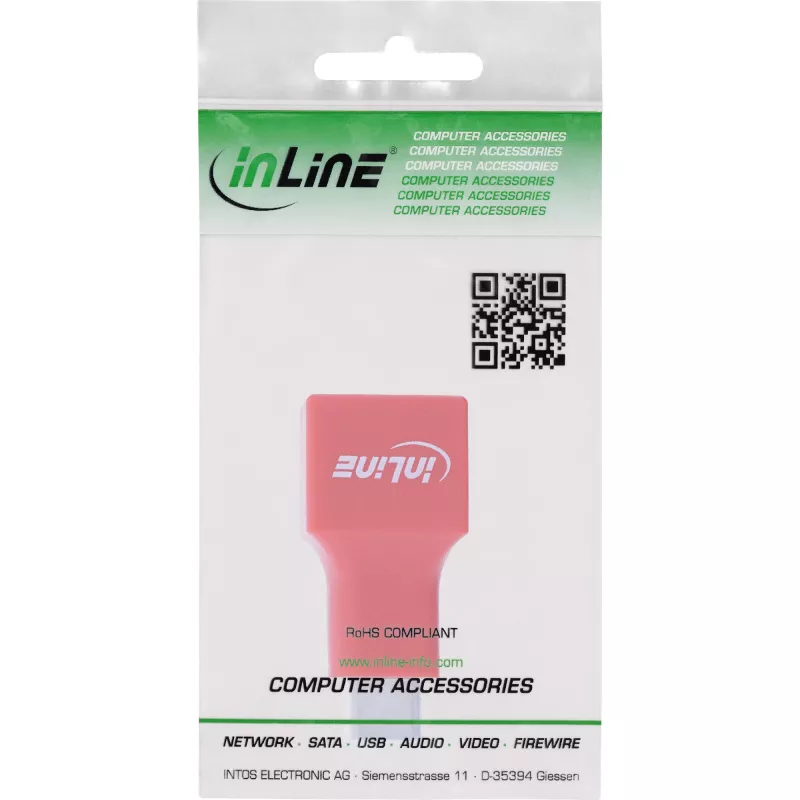 Kabelių adapteris InLine 31651 USB-C į USB-A, USB 2.0, raudonas
