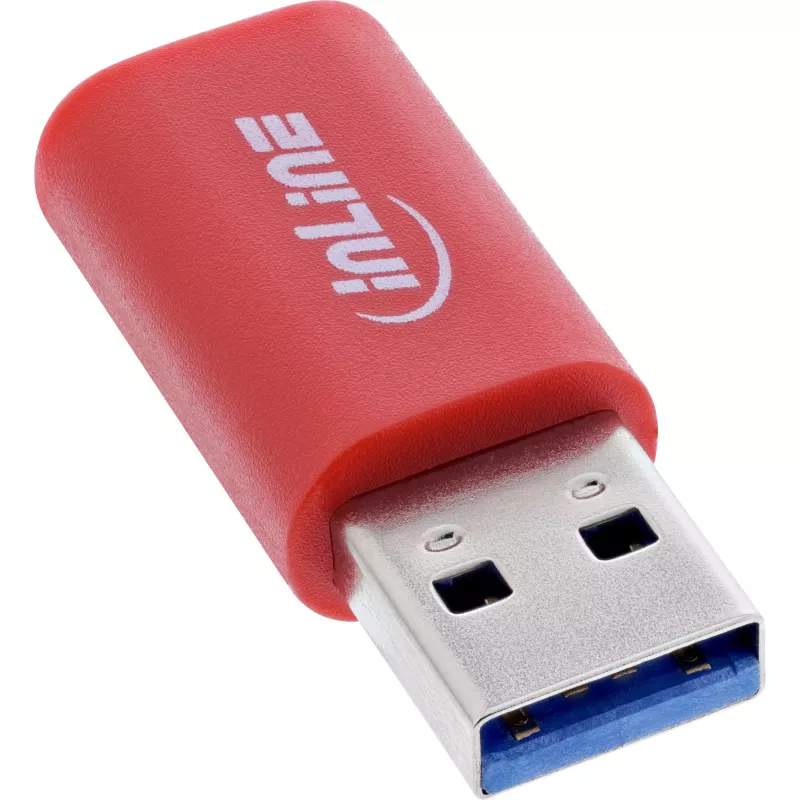 InLine 31652 kabelio lyties keitiklis USB-A USB-C raudonas