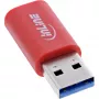 InLine 31652 kabelio lyties keitiklis USB-A USB-C raudonas