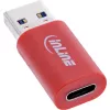 InLine 31652 kabelio lyties keitiklis USB-A USB-C raudonas