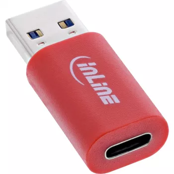 InLine 31652 kabelio lyties keitiklis USB-A USB-C raudonas
