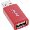 Adapterio kabelis InLine 31653 USB-A į USB-A, USB 2.0, raudonas
