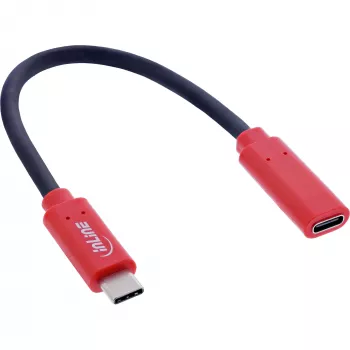 InLine USB-C lyčių keitiklio adapteris 31654, USB-C į USB-C, 0,2 m, raudonas