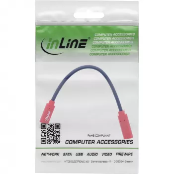 InLine USB-C lyčių keitiklio adapteris 31654, USB-C į USB-C, 0,2 m, raudonas