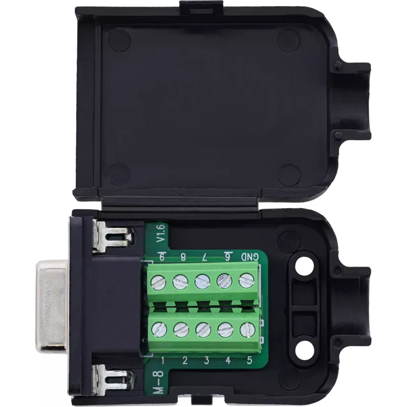 InLine 92501G laido jungtis Terminal block / D-Sub 9 Juoda