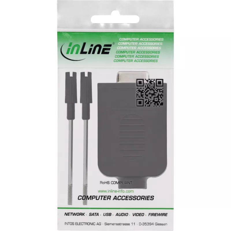 InLine 92501G laido jungtis Terminal block / D-Sub 9 Juoda