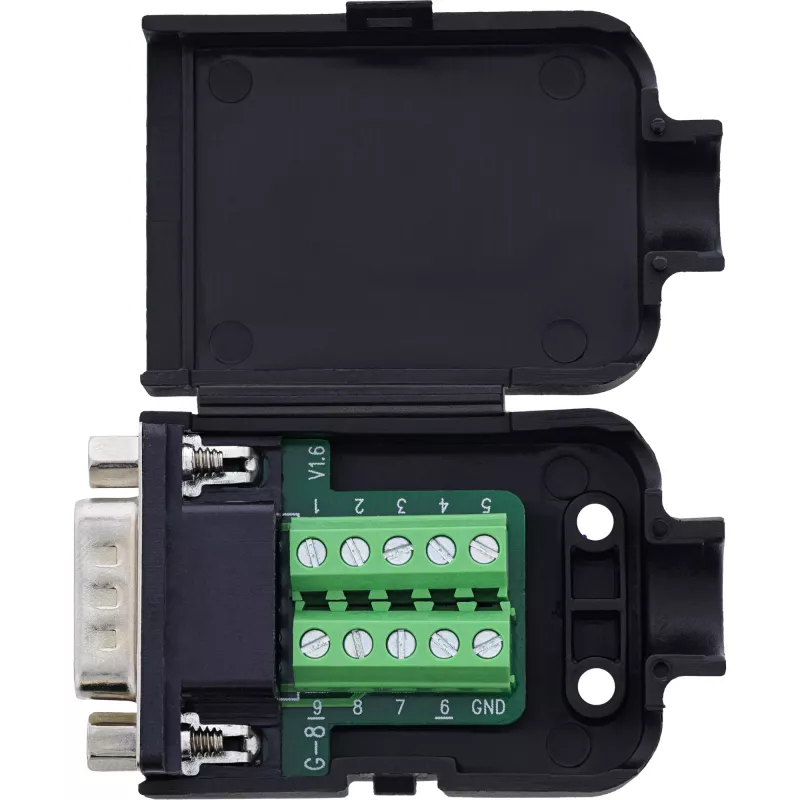 InLine 92501J laido jungtis Terminal block / D-Sub 9 Juoda