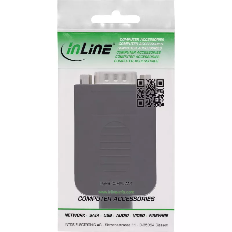 InLine 92501J laido jungtis Terminal block / D-Sub 9 Juoda
