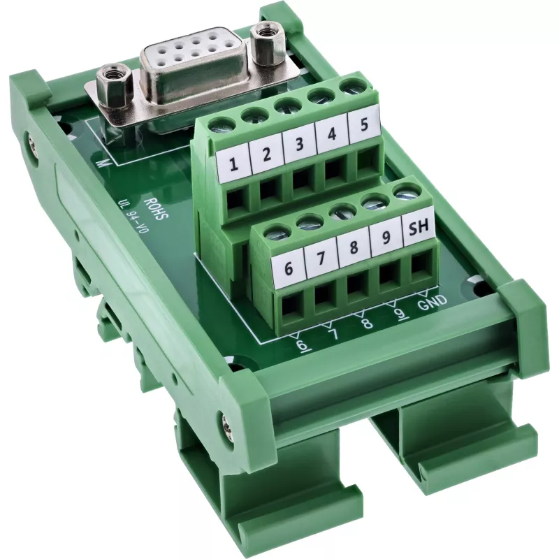 InLine 92501K laido jungtis Terminal blokas / D-Sub 9 žalia
