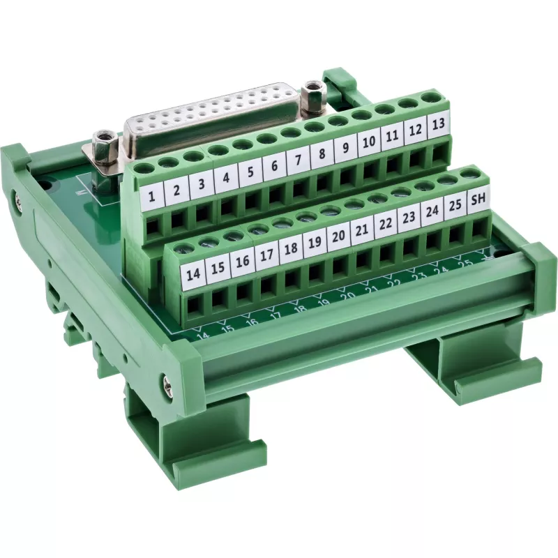 InLine 92502H laido jungtis Gnybtų blokas / D-Sub 25 Žalia