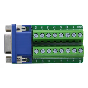 InLine 92503A laido jungtis Gnybtų blokas, VGA (HD15) Mėlyna, Žalia