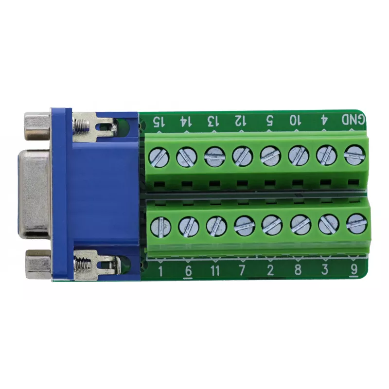 InLine 92503A laido jungtis Gnybtų blokas, VGA (HD15) Mėlyna, Žalia