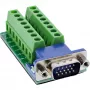 InLine 92503B laido jungtis Gnybtų blokas, VGA (HD15) Mėlyna, Žalia
