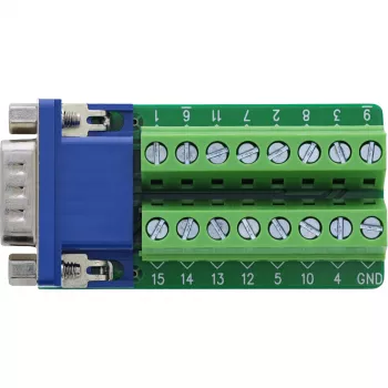 InLine 92503B laido jungtis Gnybtų blokas, VGA (HD15) Mėlyna, Žalia