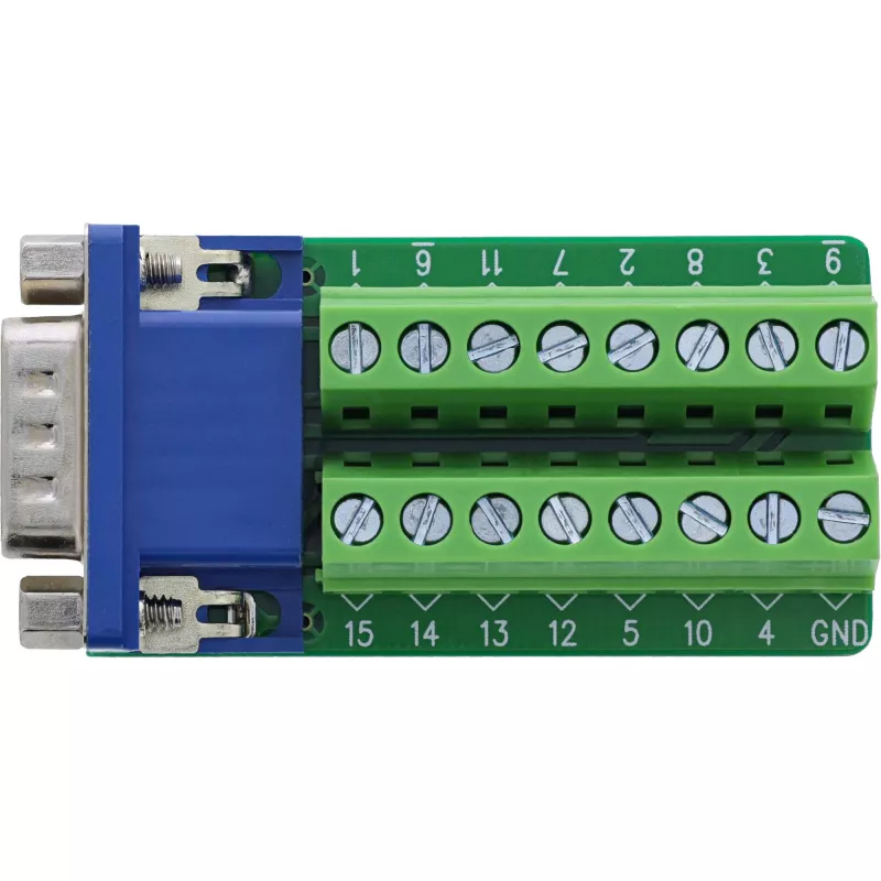 InLine 92503B laido jungtis Gnybtų blokas, VGA (HD15) Mėlyna, Žalia