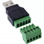 InLine 92504A laido jungtis USB-A / Gnybtų blokas, 5 kontaktų Juoda, Žalia