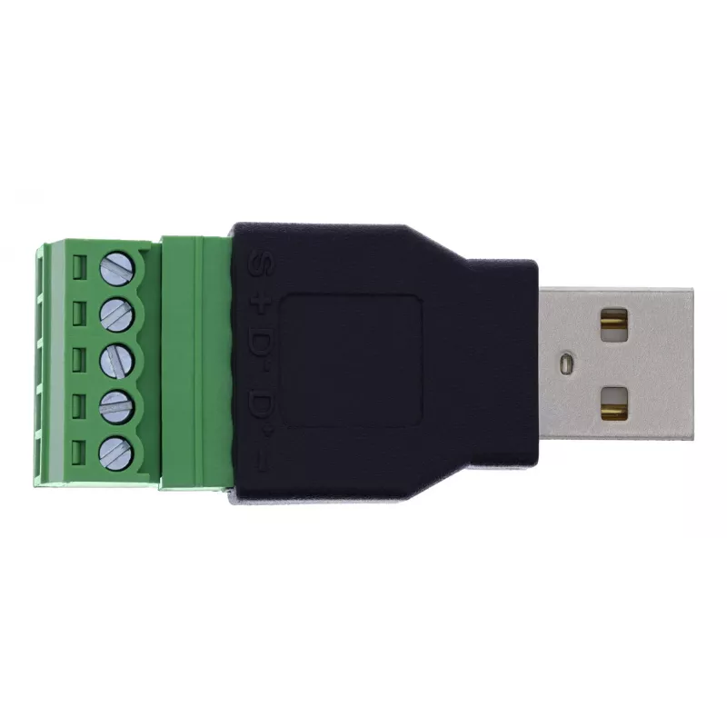 InLine 92504A laido jungtis USB-A / Gnybtų blokas, 5 kontaktų Juoda, Žalia