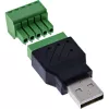 InLine 92504A laido jungtis USB-A / Gnybtų blokas, 5 kontaktų Juoda, Žalia