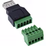 InLine 92504B laido jungtis USB-A / gnybtų blokas, 5 kontaktų Juoda, Žalia