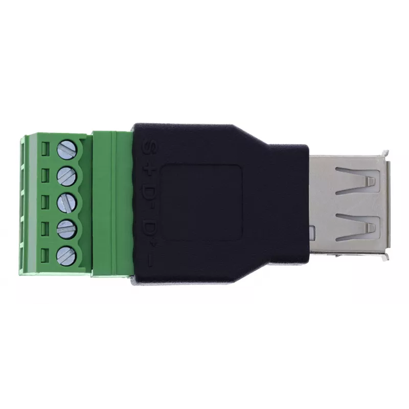InLine 92504B laido jungtis USB-A / gnybtų blokas, 5 kontaktų Juoda, Žalia