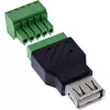 InLine 92504B laido jungtis USB-A / gnybtų blokas, 5 kontaktų Juoda, Žalia