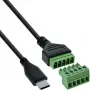 InLine 92504E laido jungtis USB-C / gnybtų blokas, 5 kontaktų juoda, žalia