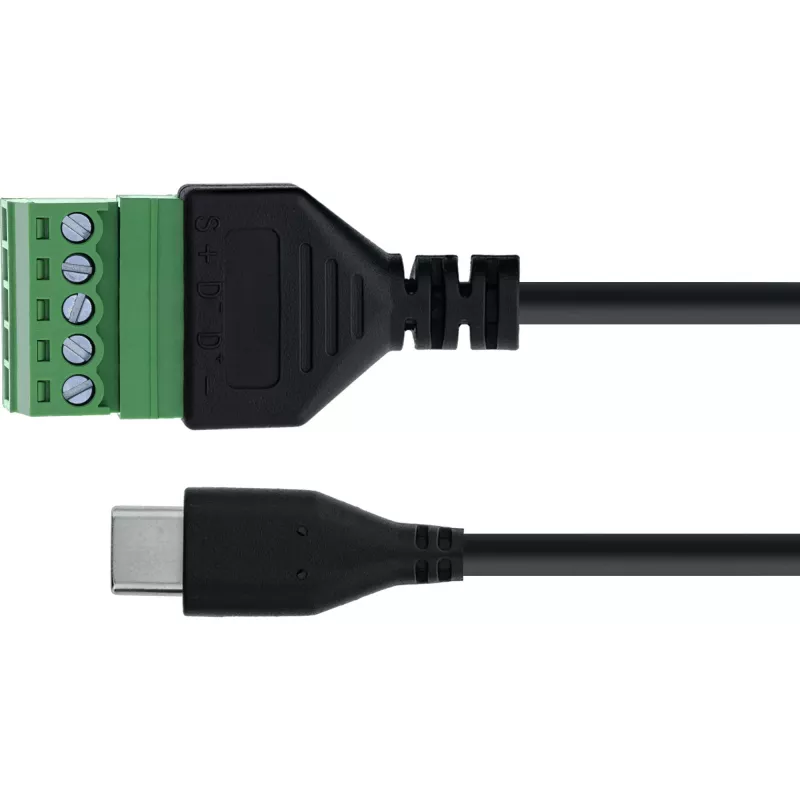 InLine 92504E laido jungtis USB-C / gnybtų blokas, 5 kontaktų juoda, žalia