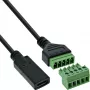 InLine 92504F laido jungtis USB-C / gnybtų blokas, 5 kontaktų, juoda, žalia
