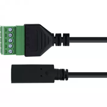 InLine 92504F laido jungtis USB-C / gnybtų blokas, 5 kontaktų, juoda, žalia