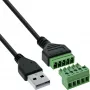 InLine 92504G laido jungtis USB-A / gnybtų blokas, 5 kontaktų Juoda, žalia