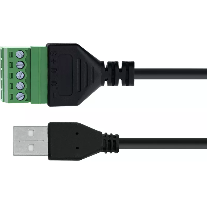 InLine 92504G laido jungtis USB-A / gnybtų blokas, 5 kontaktų Juoda, žalia