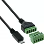 InLine 92504C laido jungtis Micro USB / gnybtų blokas, 5 kontaktų, juoda, žalia