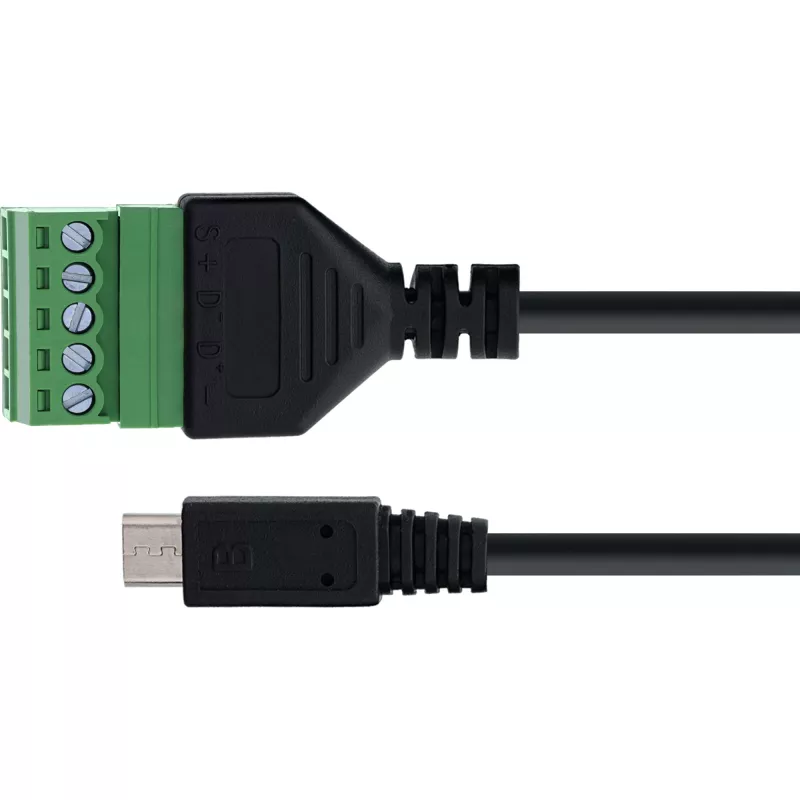 InLine 92504C laido jungtis Micro USB / gnybtų blokas, 5 kontaktų, juoda, žalia