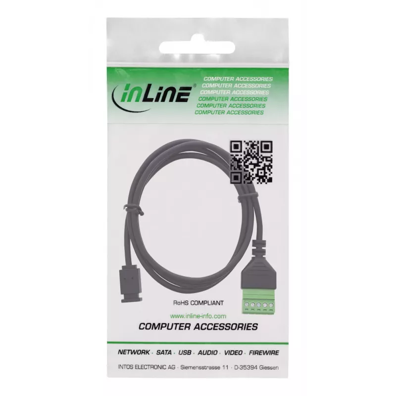 InLine 92504D laido jungtis Micro USB / gnybtų blokas, 5 kontaktų Juoda, Žalia
