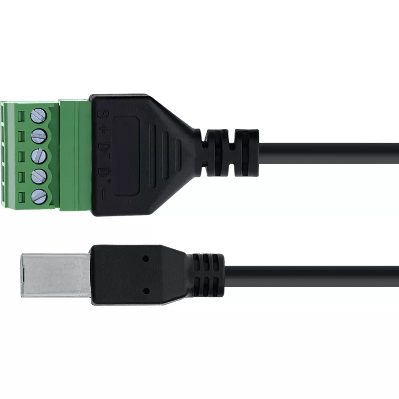 InLine 92504I laido jungtis USB-B / gnybtų blokas, 5 kontaktų Juoda, Žalia