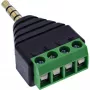 InLine 92504J laido jungtis 3,5 mm 4 kontaktų lizdas TRRS / gnybtų blokas 4 gnybtai Juoda, Žalia