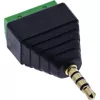 InLine 92504J laido jungtis 3,5 mm 4 kontaktų lizdas TRRS / gnybtų blokas 4 gnybtai Juoda, Žalia