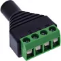 InLine 92504K laido jungtis 3,5 mm 4 kontaktų lizdas TRRS / gnybtų blokas 4 gnybtai Juoda, Žalia
