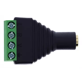 InLine 92504K laido jungtis 3,5 mm 4 kontaktų lizdas TRRS / gnybtų blokas 4 gnybtai Juoda, Žalia