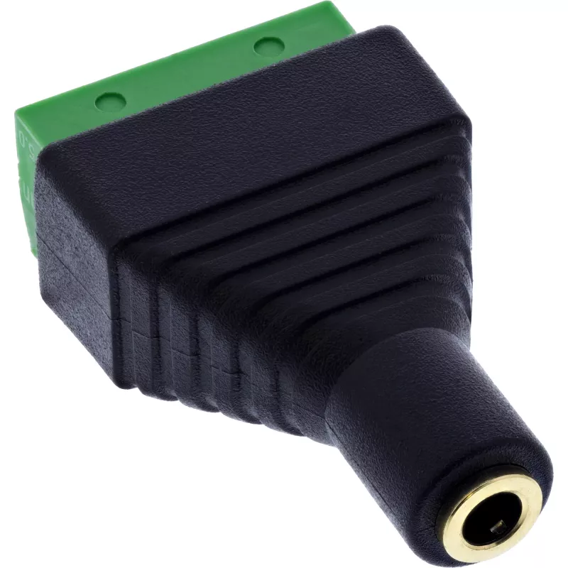 InLine 92504K laido jungtis 3,5 mm 4 kontaktų lizdas TRRS / gnybtų blokas 4 gnybtai Juoda, Žalia