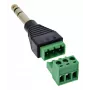 InLine 92504L laidų jungtis 6,35 mm 3 kontaktų lizdas TRS / gnybtų blokas 3 gnybtai Juoda, Žalia
