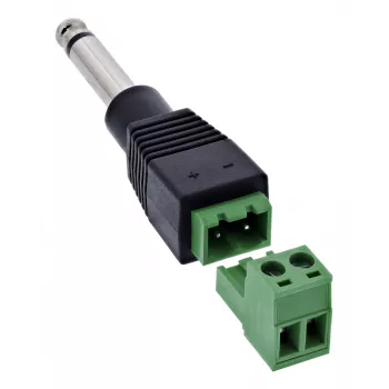 InLine 92504M laido jungtis 6,35 mm 2 kontaktų lizdas TS / gnybtų blokas 2 gnybtai juoda, žalia