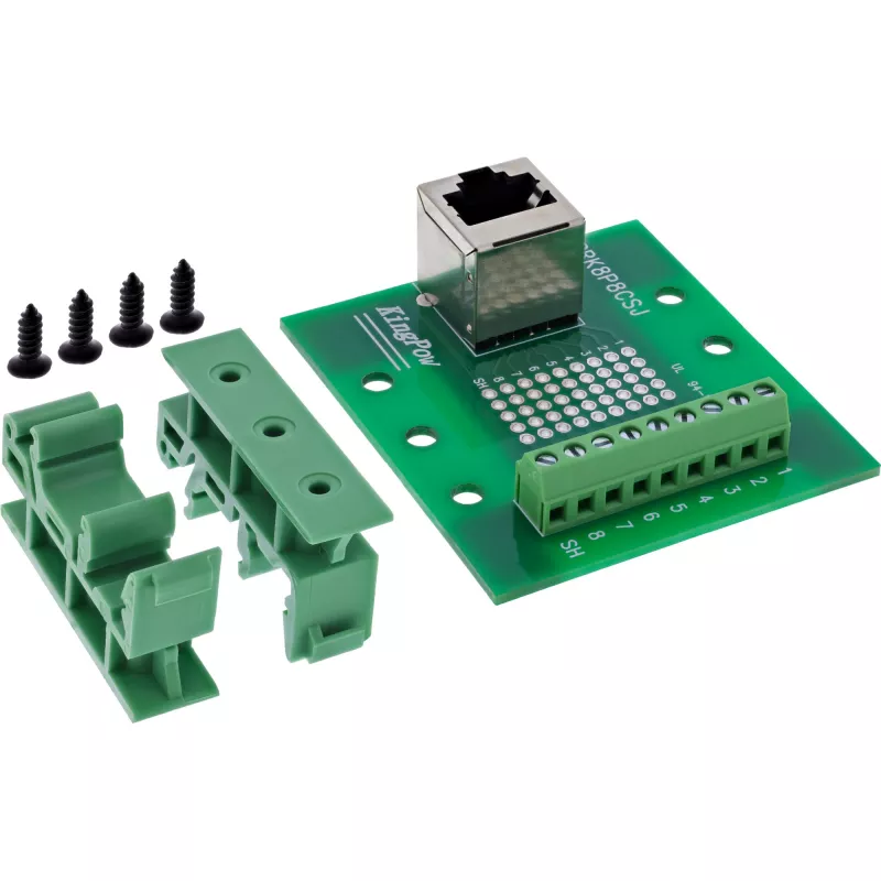“InLine 92505A” laido jungtis RJ45 8P8C / gnybtų blokas 9 gnybtai Žalia