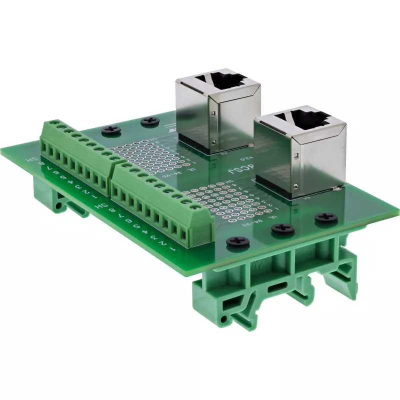 InLine 92505D laido jungtis 2x RJ45 8P8C / 2x gnybtų blokas 9 gnybtai Žalia