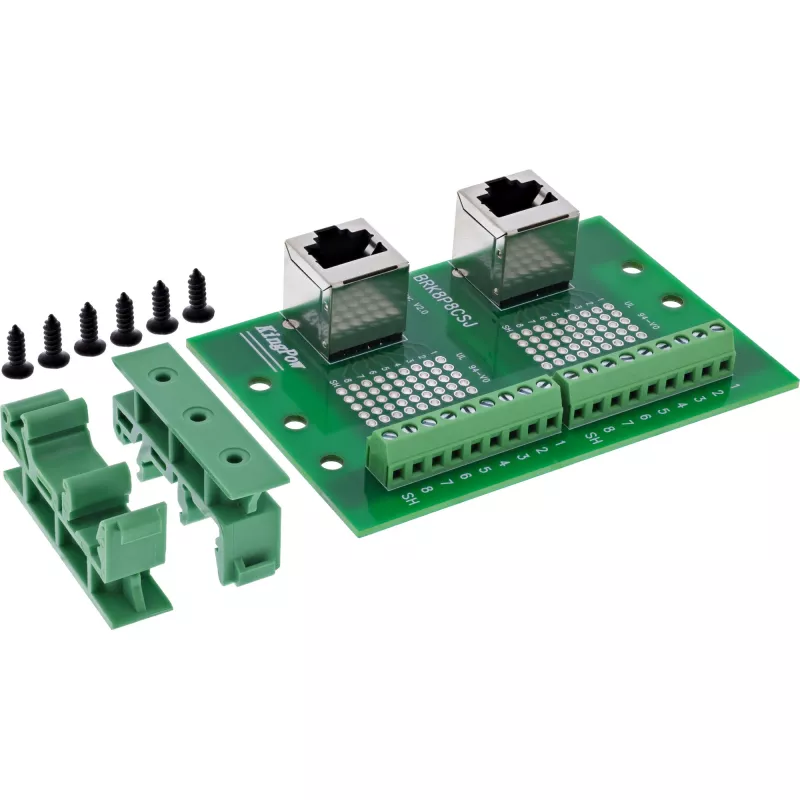 InLine 92505D laido jungtis 2x RJ45 8P8C / 2x gnybtų blokas 9 gnybtai Žalia