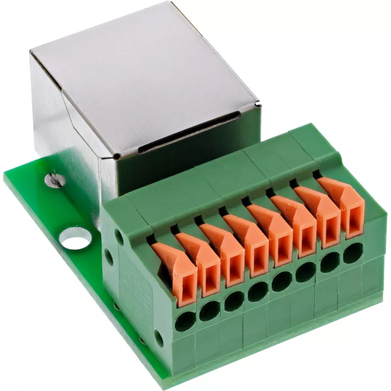InLine 92505F laido jungtis RJ45 Cat.5e 8P8C / gnybtų blokas, 8 kontaktų, žalia