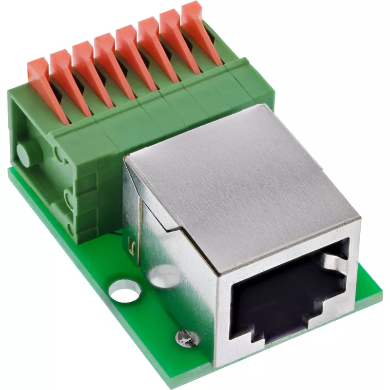 InLine 92505F laido jungtis RJ45 Cat.5e 8P8C / gnybtų blokas, 8 kontaktų, žalia
