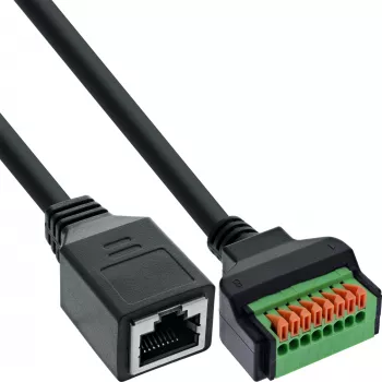 “InLine 92505H” laido jungtis RJ45 Cat.5e 8P8C / gnybtų blokas, 8 kontaktų, juoda
